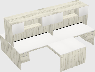 Quad l-shaped office desks