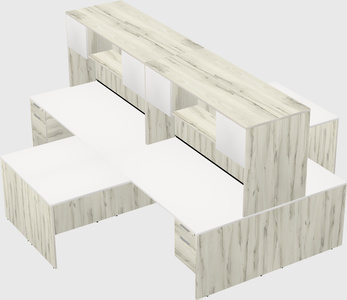 Quad l-shaped office desks
