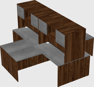 Quad l-shaped office desks