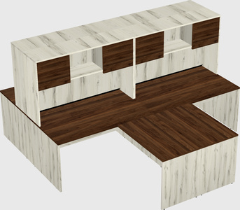 Quad l-shaped office desks