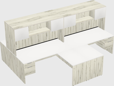 Quad l-shaped office desks