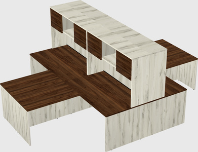 Quad l-shaped office desks