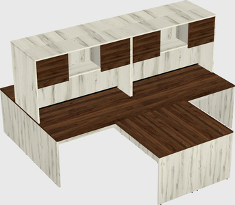 Quad l-shaped office desks