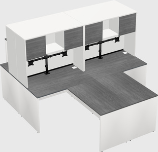 Quad l-shaped office desks