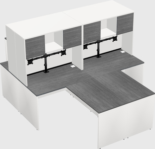 Quad l-shaped office desks