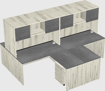 Quad l-shaped office desks