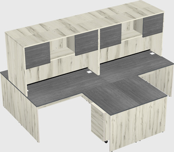 Quad l-shaped office desks