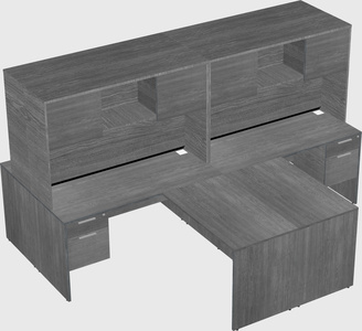 Quad l-shaped office desks