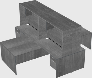Quad l-shaped office desks