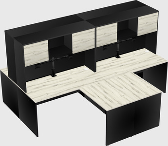 Quad l-shaped office desks