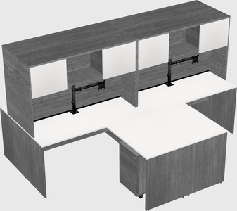 Quad l-shaped office desks