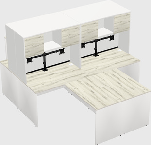 Quad l-shaped office desks