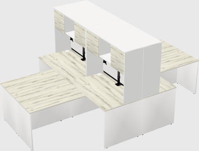 Quad l-shaped office desks