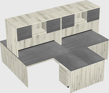 Quad l-shaped office desks