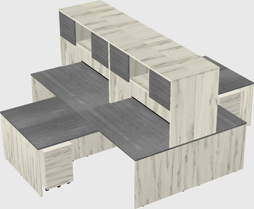 Quad l-shaped office desks