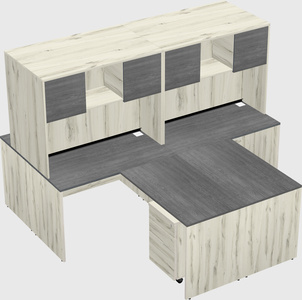 Quad l-shaped office desks