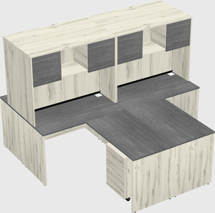 Quad l-shaped office desks