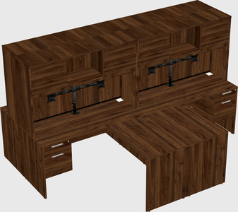 Quad l-shaped office desks