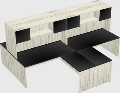 Quad l-shaped office desks