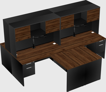Quad l-shaped office desks