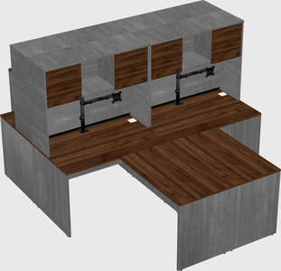 Quad l-shaped office desks