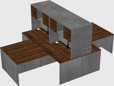 Quad l-shaped office desks