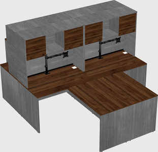 Quad l-shaped office desks