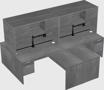 Quad l-shaped office desks