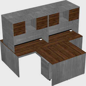 Quad l-shaped office desks