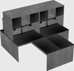 Quad l-shaped office desks