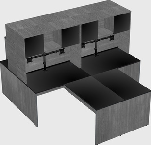 Quad l-shaped office desks