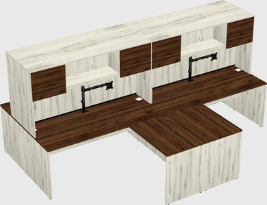 Quad l-shaped office desks