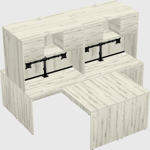 Quad l-shaped office desks