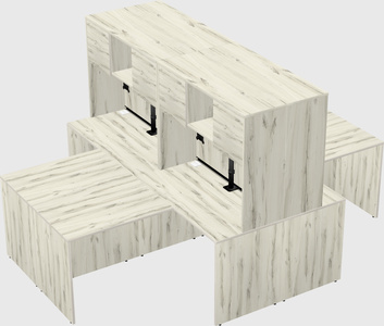 Quad l-shaped office desks
