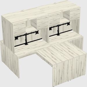 Quad l-shaped office desks