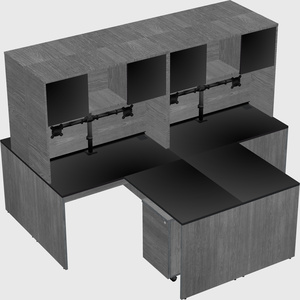 Quad l-shaped office desks