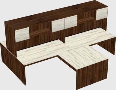 Quad l-shaped office desks