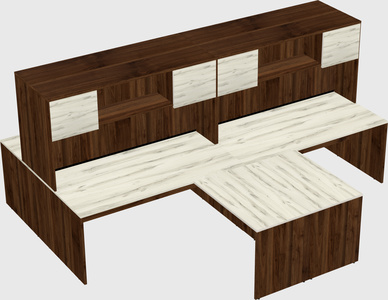 Quad l-shaped office desks