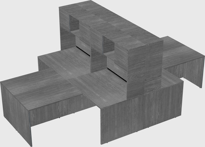 Quad l-shaped office desks