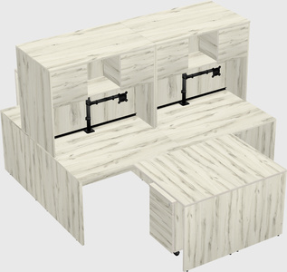 Quad l-shaped office desks