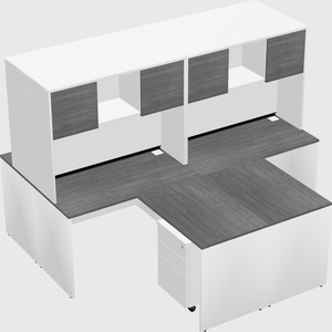 Quad l-shaped office desks