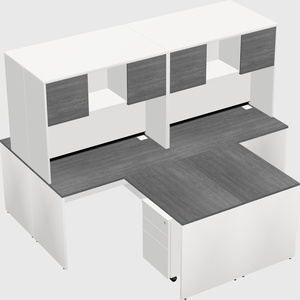 Quad l-shaped office desks