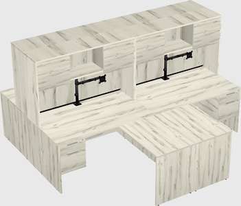 Quad l-shaped office desks