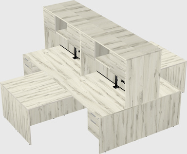 Quad l-shaped office desks
