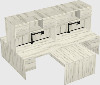 Quad l-shaped office desks