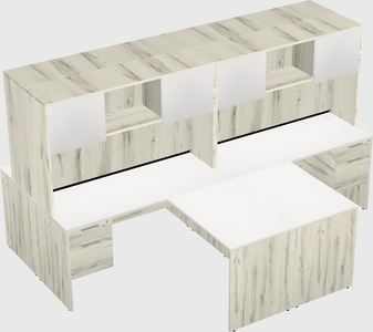 Quad l-shaped office desks