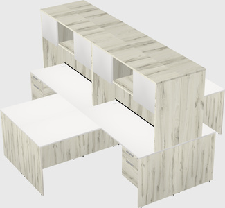 Quad l-shaped office desks
