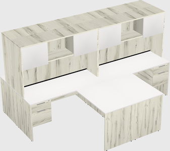 Quad l-shaped office desks