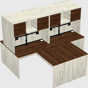 Quad l-shaped office desks