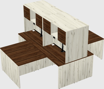 Quad l-shaped office desks